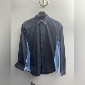MARNI blue dual color tone button up shirt